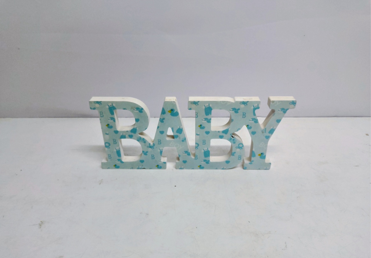 Letreiro Baby Azul Mdf 15Cm Alt X 35Cm Larg  - BB Festas Aluguel 