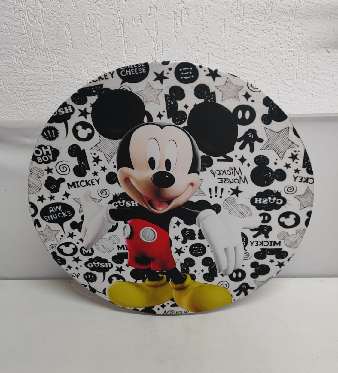 Painel Sublimado Redondo Mickey 60Cm - BB Festas Aluguel 