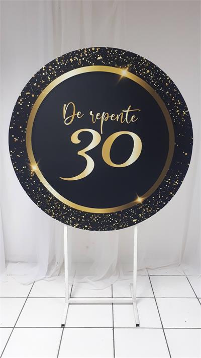 Painel Sublimado Redondo Trintei 1,30Cm - BB Festas Aluguel 