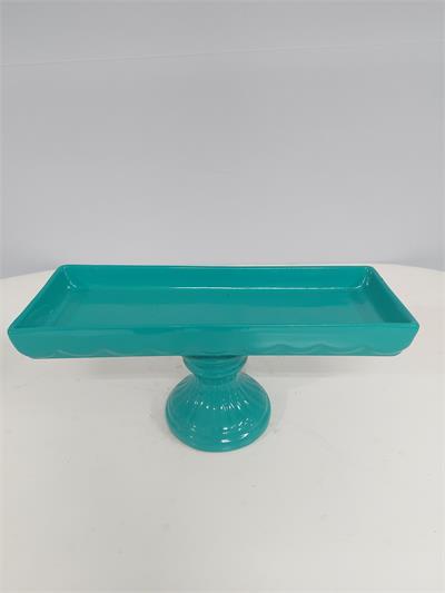 Porta Doce Retangular Reto Fundo Verde Tiffany Alt14Cm 12Cm X 31Cm - BB Festas Aluguel 