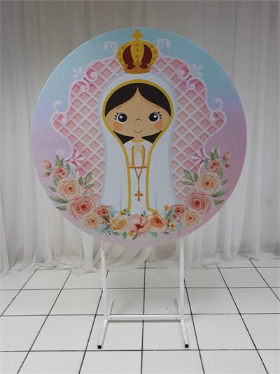 Painel Sublimado Redondo Nossa Senhora 1,30Cm - BB Festas Aluguel 