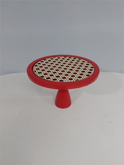 Porta Doce Baixo Mdf Com Renda Vermelho 15Cm X 22Cm - BB Festas Aluguel 