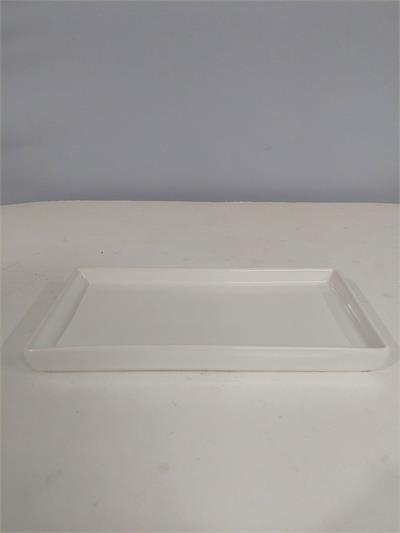 Bandeja Reta Sem Pé Branco 3Cm Alt 12Cm Larg X 25Cm Comp - BB Festas Aluguel 