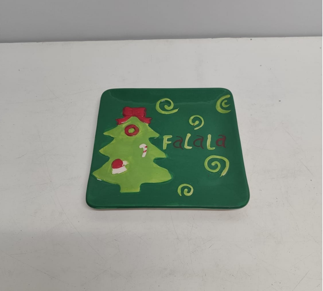 Bandeja Quadrada de Natal Verde - BBFestasAluguel 