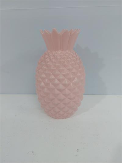 Vaso Abacaxi Louça  Rosa Candy Alt 24Cm X 16Cm X 16Cm - BB Festas Aluguel 