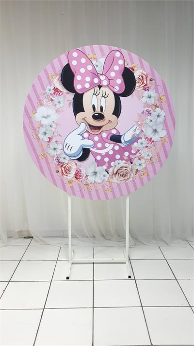 Painel Sublimado Redondo Minne 1,30Cm - BB Festas Aluguel 