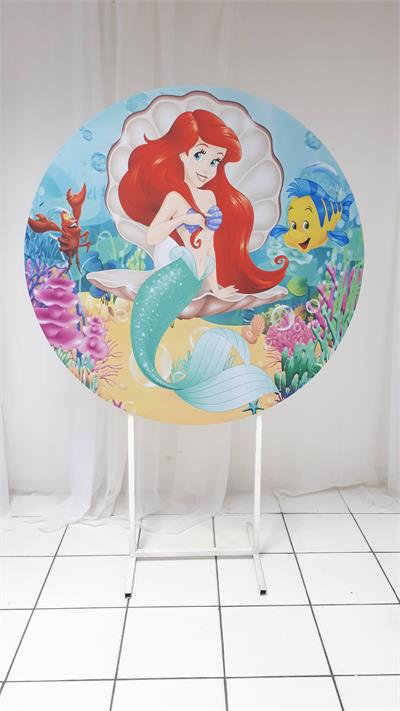 Painel Sublimado Redondo Ariel  1,30Cm - BB Festas Aluguel 