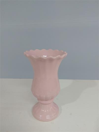 Vaso Babado/M Rosa Claro 17Cm Alt X 10Cm Diametro - BB Festas Aluguel 