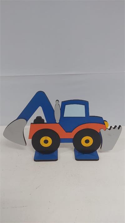 Totem Trator Carregadeira Em Mdf (Cosntrutor) 20Cm X 35Cm - BB Festas Aluguel 