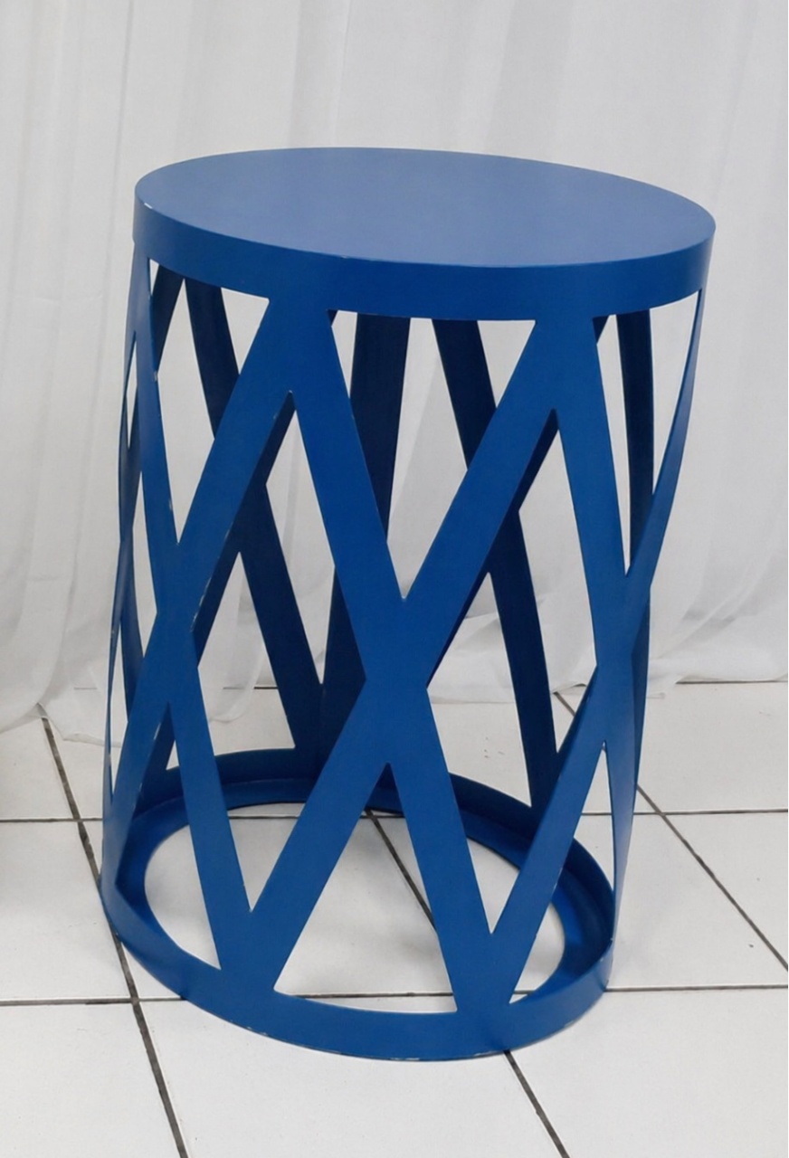Cilindro Treliçado G Azul 80Cm X 60Cm  - BB Festas Aluguel 