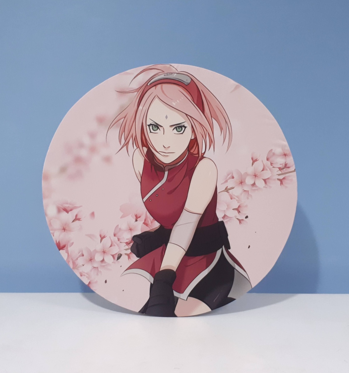 Painel Sublimado Redondo Sakura (Naruto) 60Cm   - BB Festas Aluguel 