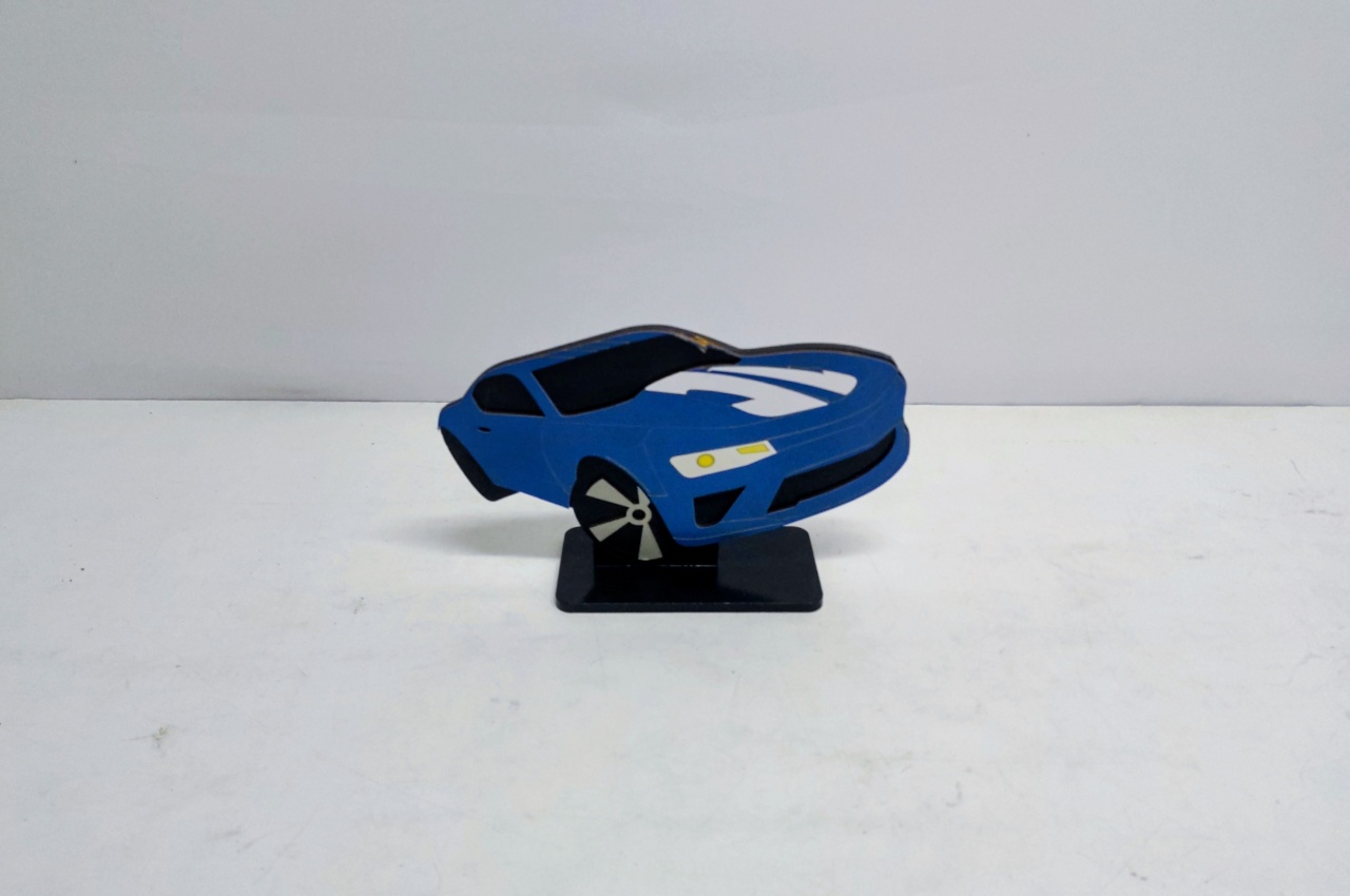 Totem Carro Azul 16Cm Alt X 25Cm Larg  - BB Festas Aluguel 