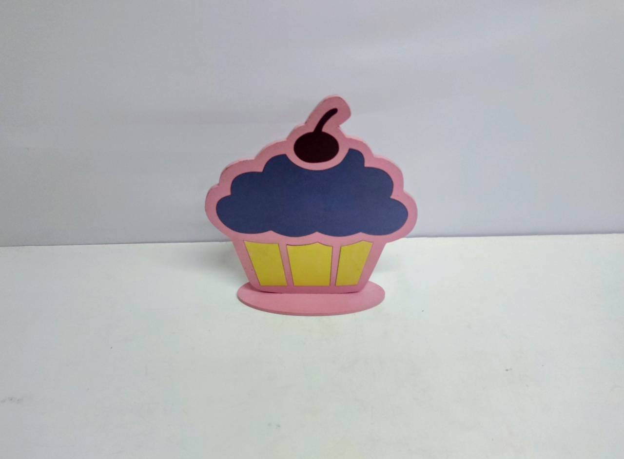 Totem Caupcake Rosa 31Cm Alt X 28Cm Larg  - BB Festas Aluguel 