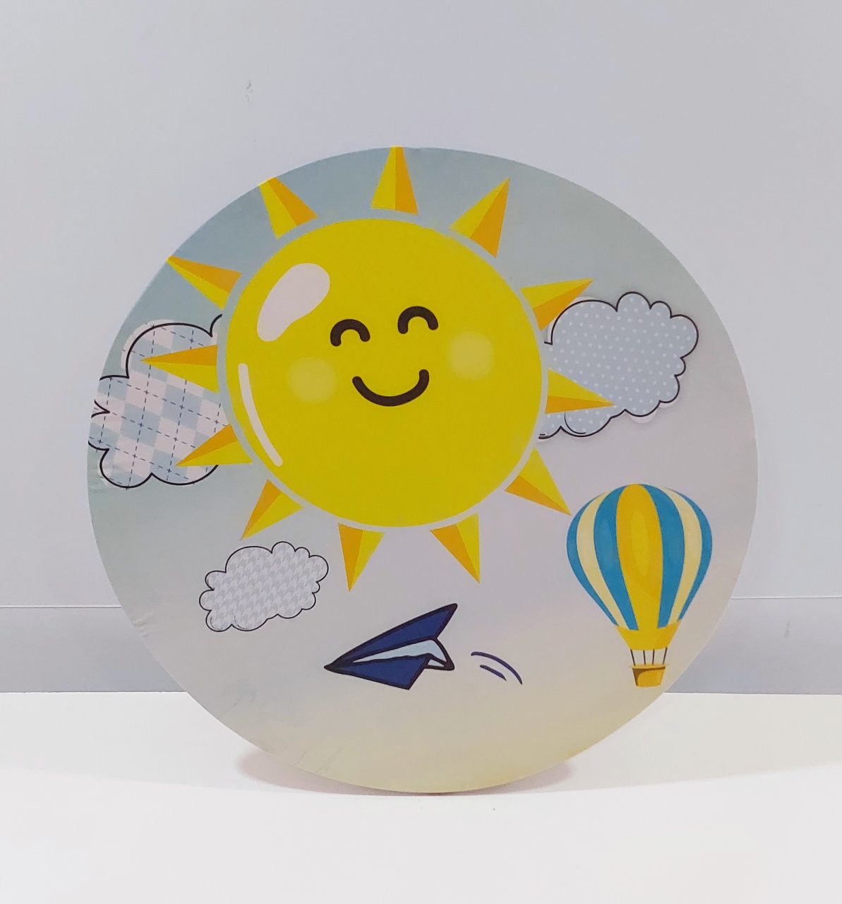 Painel Sublimado Redondo Raio de Sol 60Cm  - BBFestasAluguel 