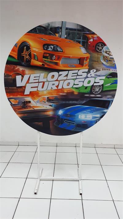 Painel Sublimado Redondo Velozes E Furiosos 1,30Cm - BB Festas Aluguel 