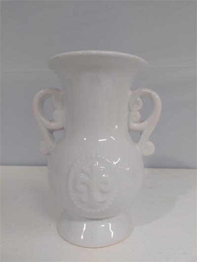 Vaso Grego Com Alça/M Branco 20Cm Alt X 12Cm Diametro - BB Festas Aluguel 