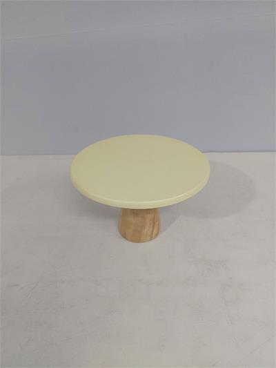 Porta Doce  Mdf Liso Baixo Pé Pino Amarelo Claro 13Cm X 20Cm - BB Festas Aluguel 