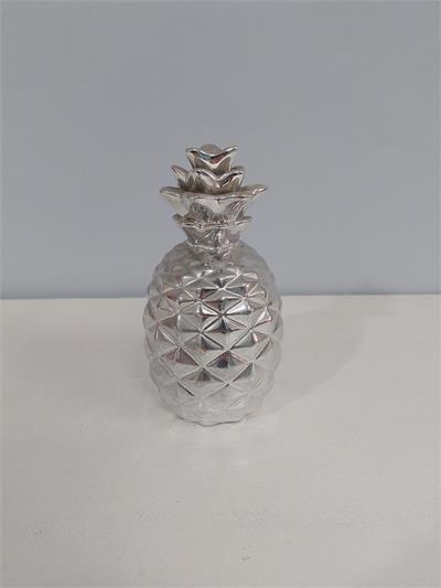 Abacaxi Louça Prata Alt 17Cm X 9Cm - BB Festas Aluguel 
