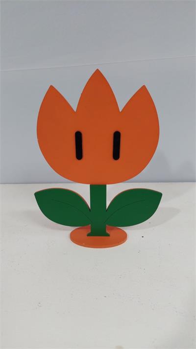 Totem Flor de Fogo (Super Mario) Em Mdf 27Cm X 17Cm - BB Festas Aluguel 