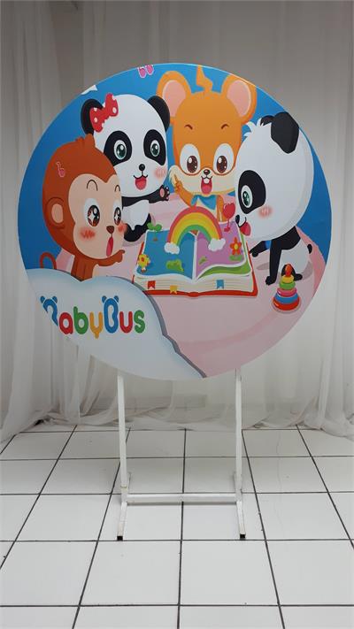 Painel Sublimado Redondo Babybus 1,30Cm - BB Festas Aluguel 