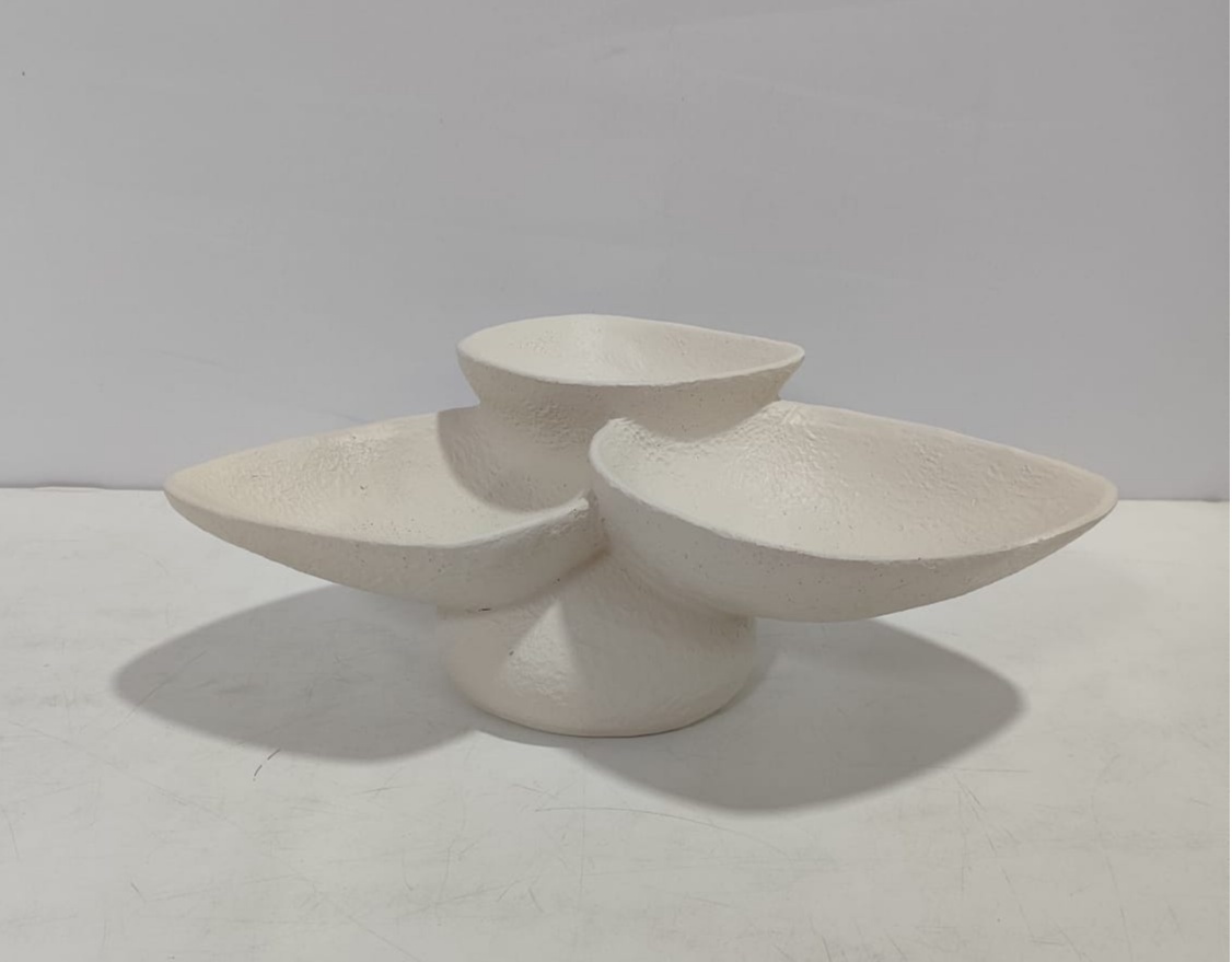 Porta Doce Orgânico Branco 10Cm Alt X 15Cm X 20Cm - BBFestasAluguel 