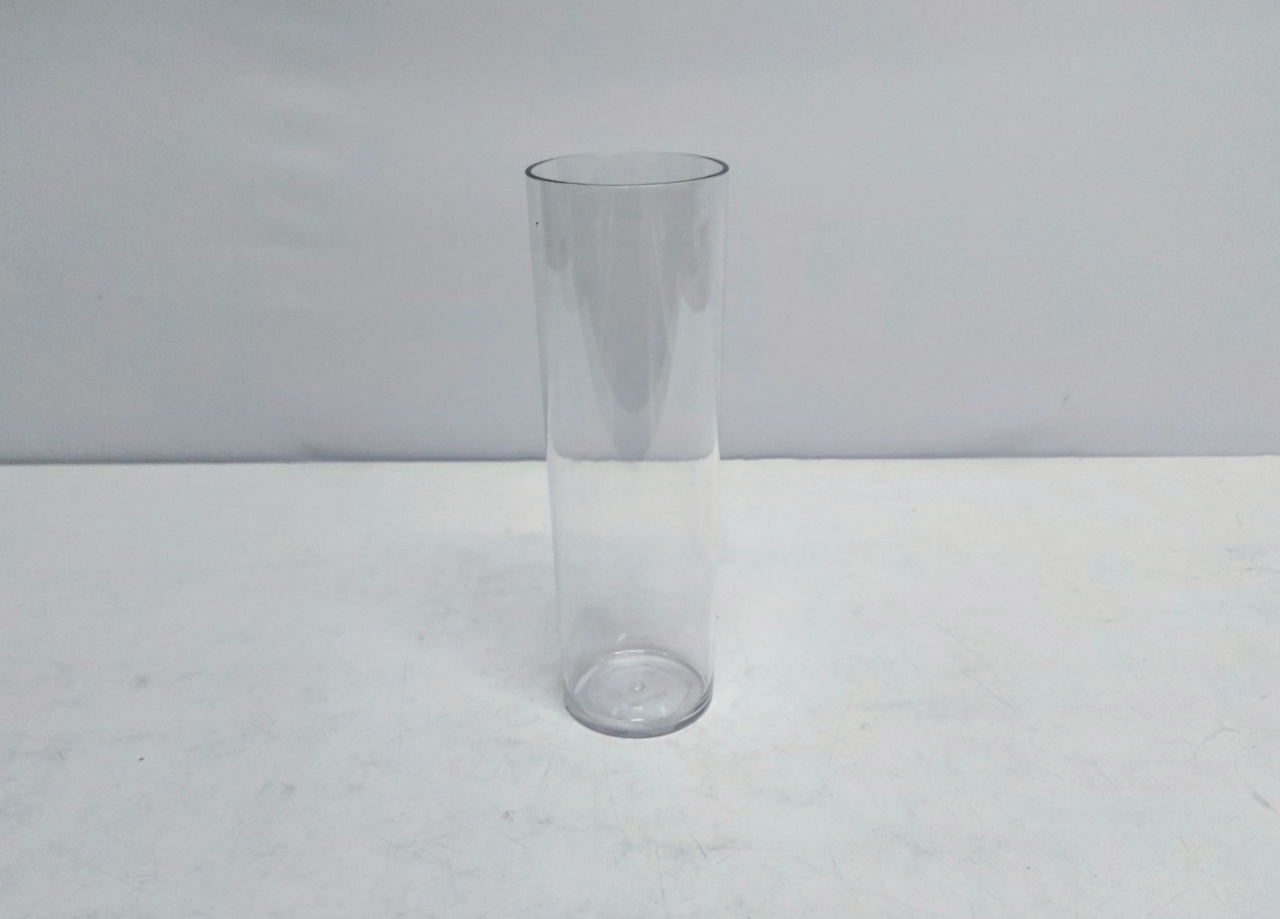 Vaso Acrílico Cilindro 25Cm Alt X 8Cm Diametro  - BB Festas Aluguel 