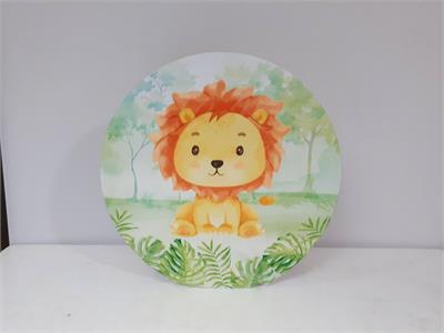 Painel Sublimado Redondo Leão Fofo 60Cm - BB Festas Aluguel 