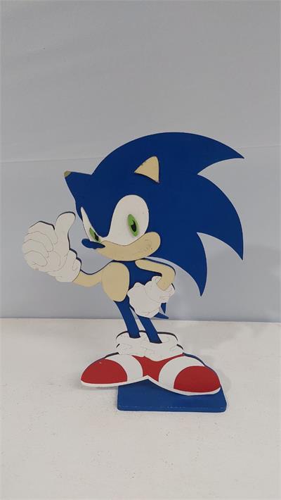 Totem Sonic 3D Em Mdf 30Cm X 16Cm - BB Festas Aluguel 