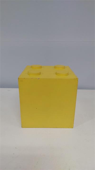 Cubo  Lego Amarelo Em Mdf 15Cm - BB Festas Aluguel 