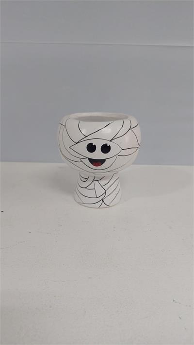 Cachepô Múmia Louça (Halloween) 13Cm X 10Cm - BBFestasAluguel 