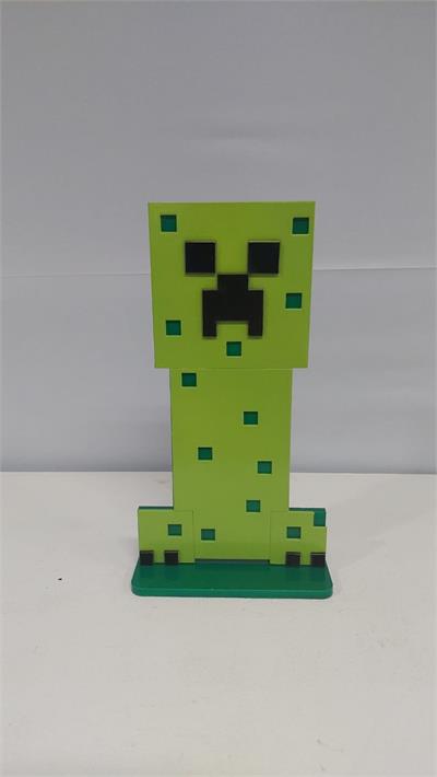 Totem Creeper 3D Em Mdf (Minecraft) 28Cm X 15Cm - BB Festas Aluguel 