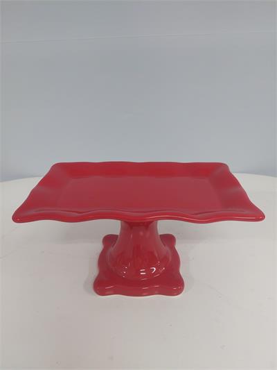 Porta Doce Retangular Babado Vermelho 13Cm Alt 27Cm Comp X 16Cm Larg - BB Festas Aluguel 