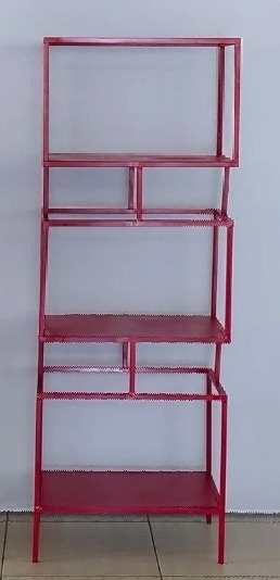 Estante Ferro Cubo Vermelho 1,55M Alt X 55Cm Larg - BB Festas Aluguel 