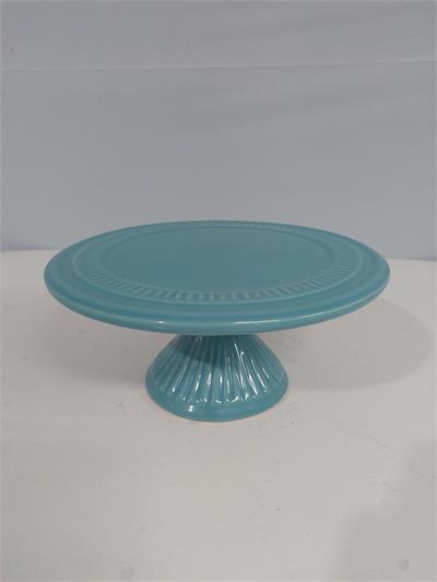 Porta Doce Médio Baixo Azul Tiffany 9Cm Alt  X 23Cm Diametro - BB Festas Aluguel 