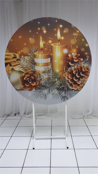 Painel Sublimado Redondo Decorações Natal 1,30Cm - BB Festas Aluguel 
