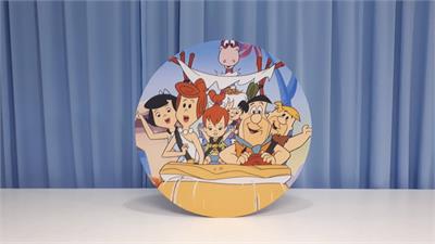 Painel Sublimado Redondo Os Flintstones  60Cm - BB Festas Aluguel 