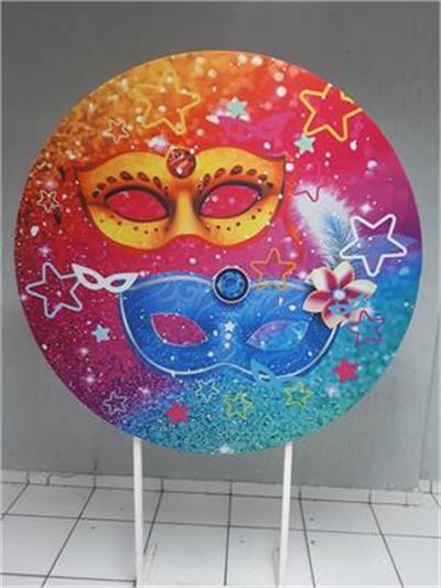 Painel Sublimado Redondo  Carnaval 1,30Cm - BB Festas Aluguel 