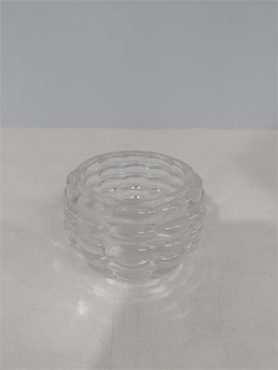 Castiçal Ondulado 1  Vela Vidro 6Cm X 6Cm - BB Festas Aluguel 