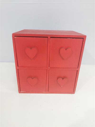 Comoda de Mesa Com 4 Gavetas Vermelha  Alt 20Cm X 20Cm X 20Cm - BB Festas Aluguel 