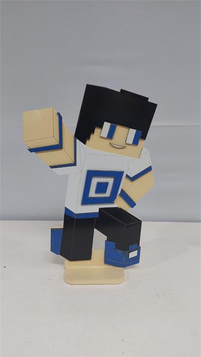 Totem Personagem Minecraft 3D Em Mdf 26Cm X 13Cm - BB Festas Aluguel 