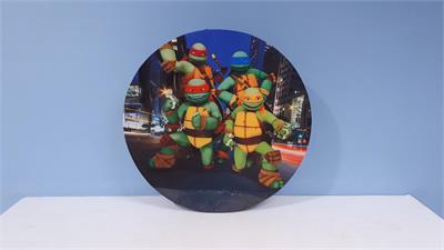 Painel Sublimado Redondo Tartarugas Ninja 60Cm - BB Festas Aluguel 