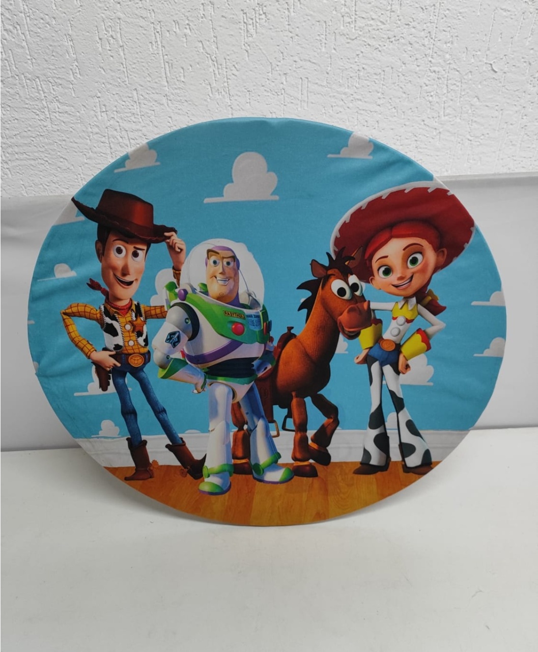 Painel Sublimado Redondo Toy Story 60Cm - BBFestasAluguel 