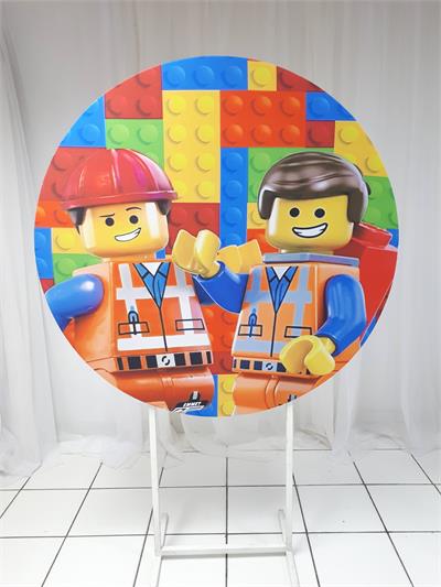 Painel Sublimado Redondo Lego 1,30Cm - BB Festas Aluguel 