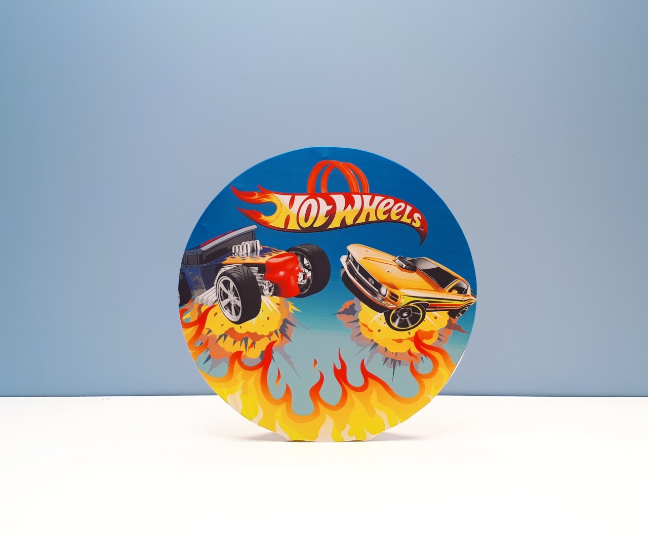 Painel Sublimado Redondo Hotwheels  60Cm   - BB Festas Aluguel 