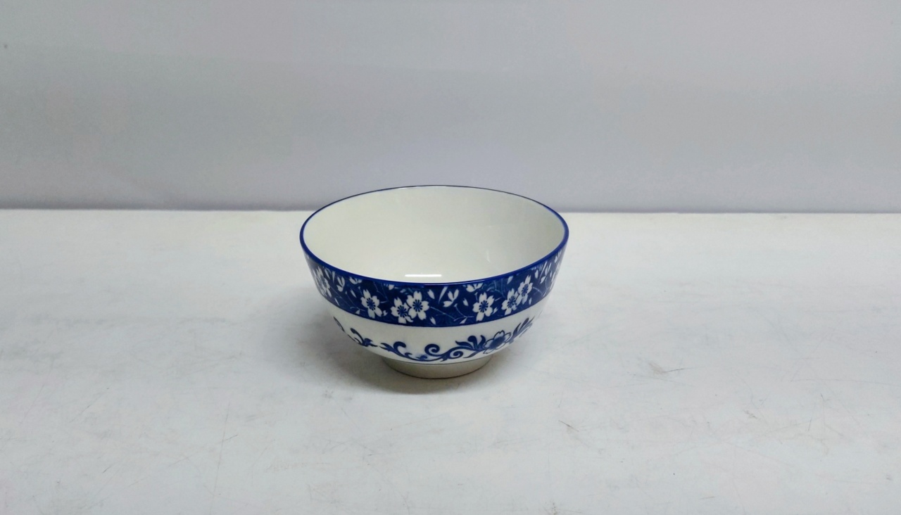 Bandeja Fundo Porcelana/P Azul Garden 7Cm Alt X 14Cm Diametro - BB Festas Aluguel 