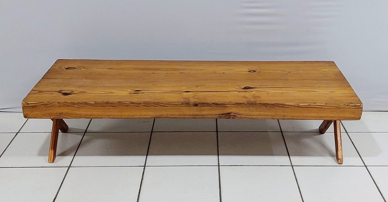 Mesa Cavalete Baixa Com Tampo Rústica Pé Fixo 55Cm Alt X 1,50M Larg X 60Cm Comp - BBFestasAluguel 