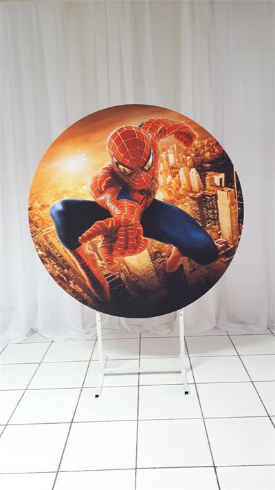 Painel Sublimado Redondo Homem Aranha 130Cm - BB Festas Aluguel 