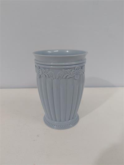 Vaso Plástico Ondulado Trabalhado Azul Claro  16Cm Alt X 10Cm Diametro - BB Festas Aluguel 