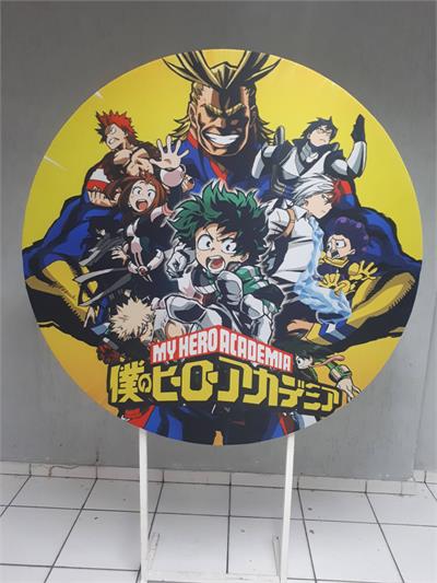 Painel Sublimado Redondo My Hero Academy 1,30Cm - BB Festas Aluguel 