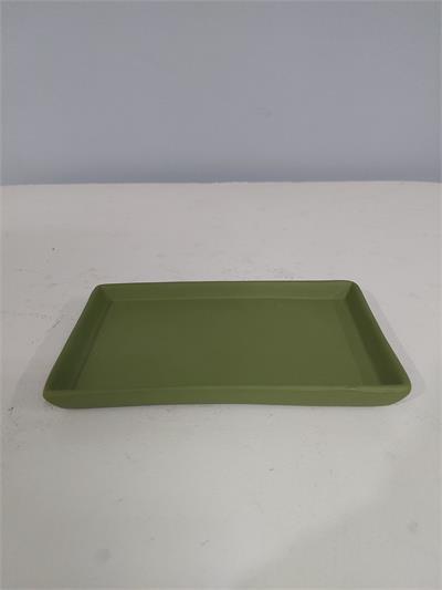 Bandeja Fosca Retangular Reta Sem Pé Verde Menta Alt2Cm 11Cm X 18Cm - BB Festas Aluguel 
